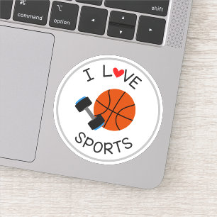 Eu Amo Adesivo Die Cut Escolar Esportes