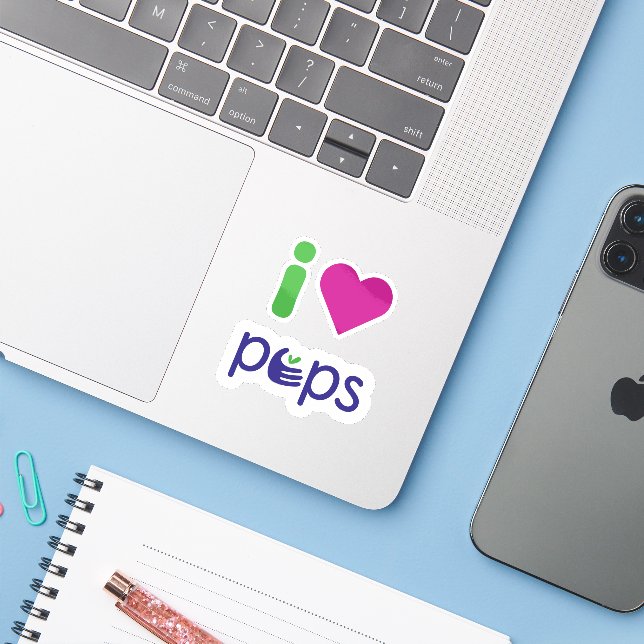Eu amo adesivo PEPS (Notebook com iPhone)