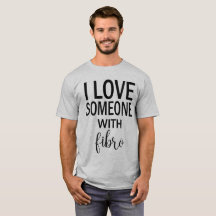 Eu amo alguém com a camiseta fibro para homens