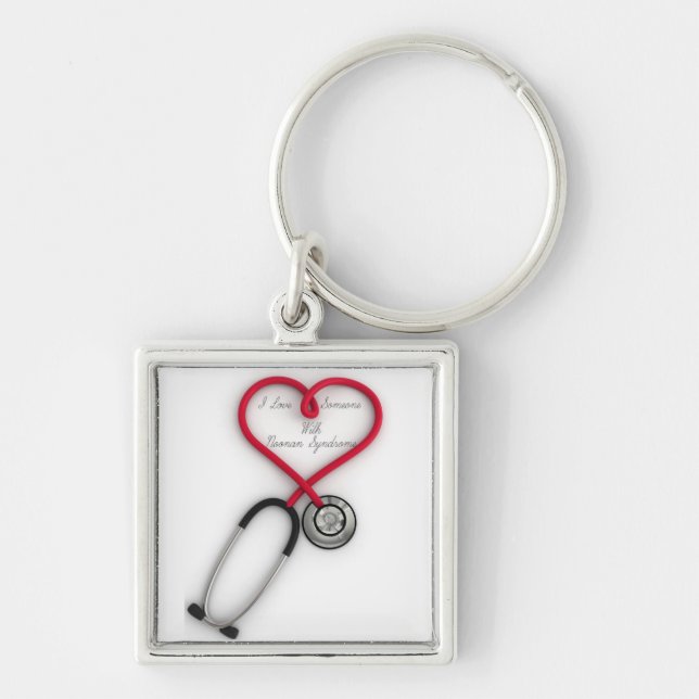 Eu amo alguém com o chaveiro da síndrome de Noonan (Frente)