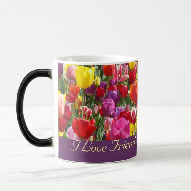 Eu Amo Amigos Café Canecas de Primavera Flores da  (Esquerda)
