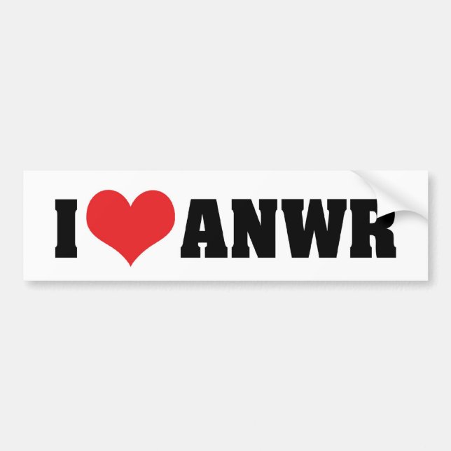 Eu Amo ANWR Adesivo de Para-choque (Frente)