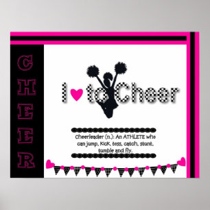 Eu amo ao poster Cheerleading do elogio