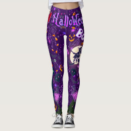 Eu Amo As Leggings Roxais De Bruxas Loucas De Hall