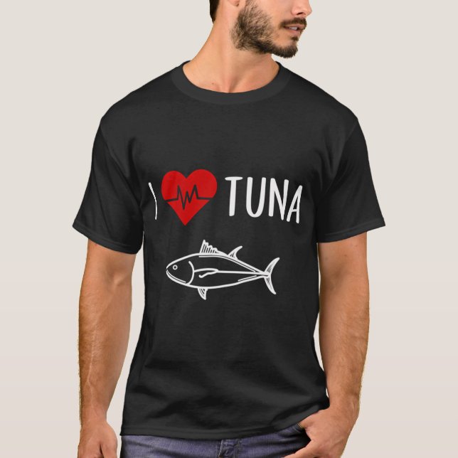Eu AMO ATUM Camisa de Amante de Atum, Presente de  (Frente)