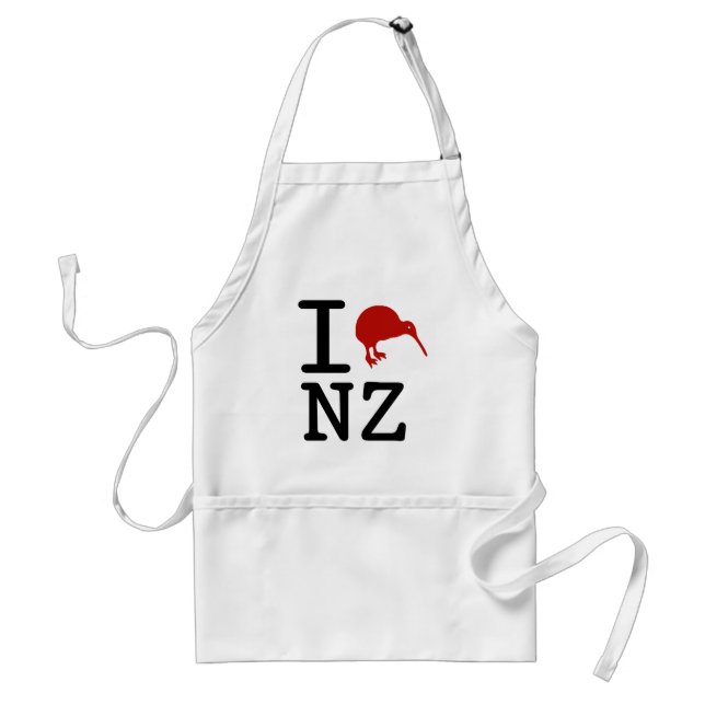 Eu Amo Avental de Kiwi da Nova Zelândia (Frente)