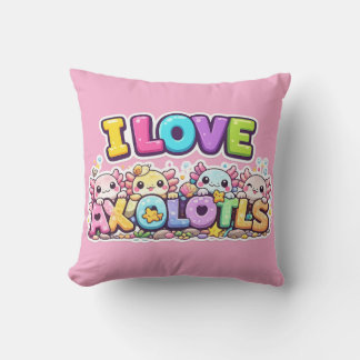 Eu Amo Axolotls Kawaii Almofada Travesseiro