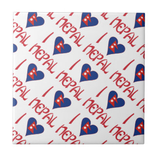 Eu Amo (Bandeira do Coração Nepalês) Nepal Em Azul