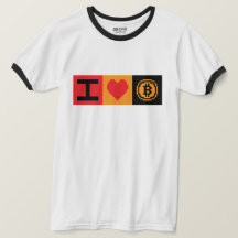 Eu Amo Bitcoin BTC Bloco de 8 Bits | Camiseta