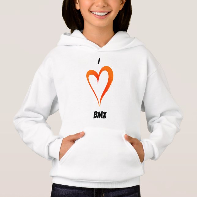 Eu Amo BMX - Crianças Pullover Hoodie (Frente)