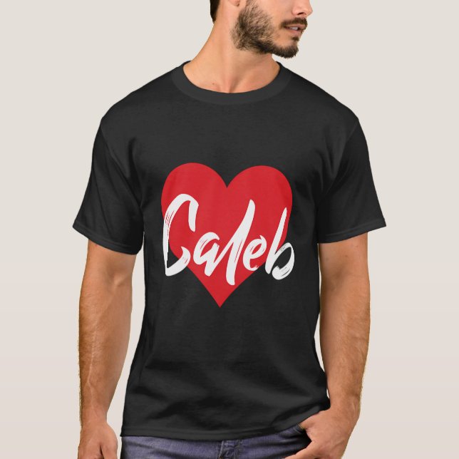 Eu Amo Caleb Primeiro Nome Camisa Que Eu Chamei (Frente)