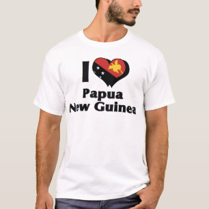 Eu Amo Camisa da Bandeira da Papua-Nova Guiné
