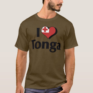 Eu Amo Camisa da Bandeira de Tonga
