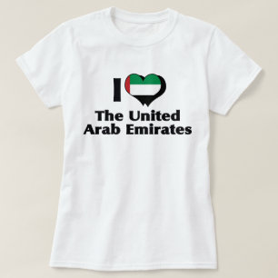 Eu Amo Camisa da Bandeira dos Emirados Árabes Unid