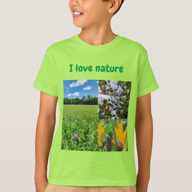 Eu Amo Camisa De Crianças Da Natureza (Frente)
