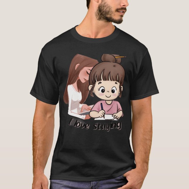 Eu amo camisa de menino estudante (Frente)