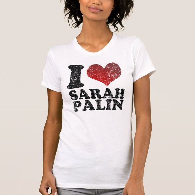 Eu amo camisas de Sarah Palin t (Frente)