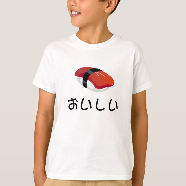 Eu amo camisas do T do miúdo do sushi (Frente)