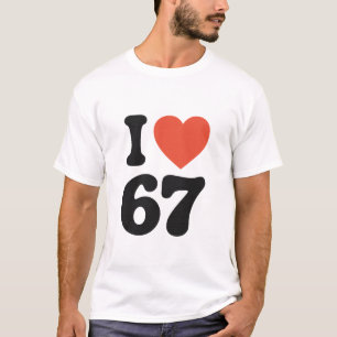 Eu Amo Camiseta Coração Retro 67
