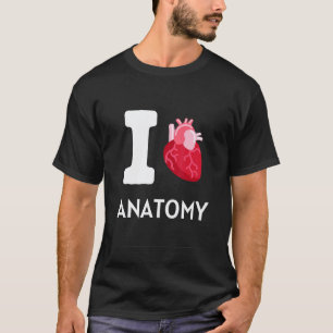 Eu Amo Camiseta de Anatomia Médico Enfermeira