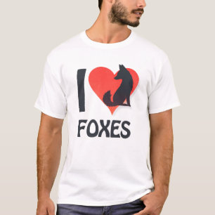Eu amo camiseta de raposas