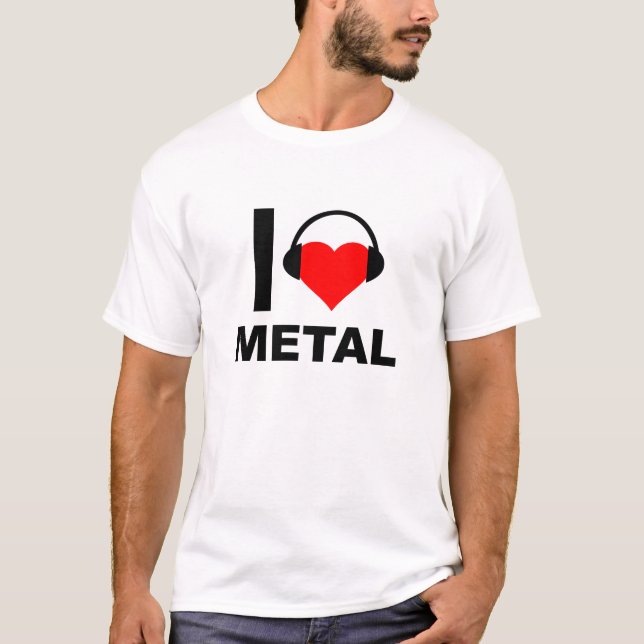 Eu Amo Camiseta Engraçada de Metal (Frente)