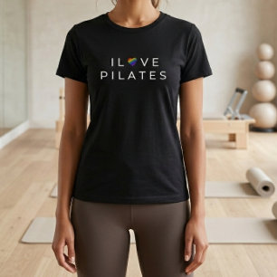 Eu Amo Camiseta Minimalista de Treino de Pilates c