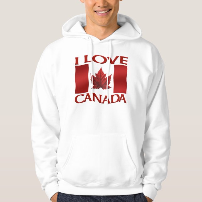 Eu Amo Canadá Capuz Suvenir Canadá Suéter (Frente)
