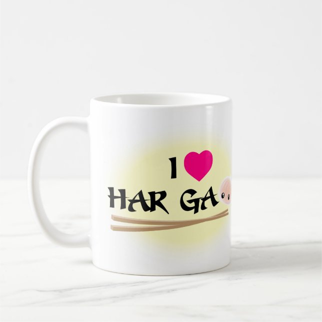 Eu Amo Caneca de Café Har Gao (bolinho de camarão) (Esquerda)