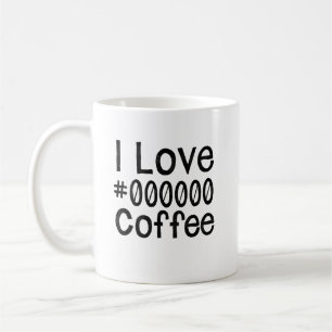 Eu Amo Caneca de Café Preto