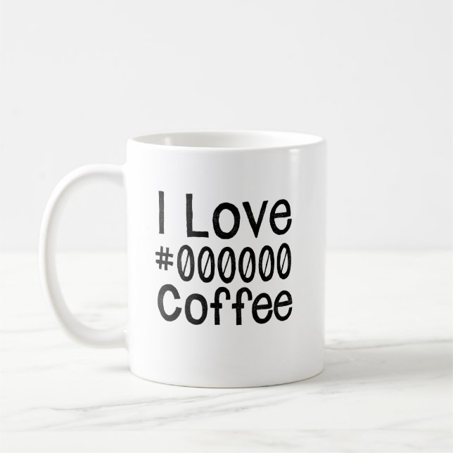 Eu Amo Caneca de Café Preto (Esquerda)