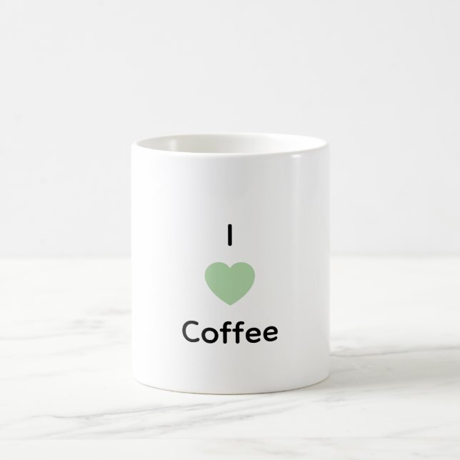 Eu amo caneca de texto de café (Centro)