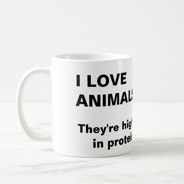"Eu amo caneca dos animais" (Esquerda)