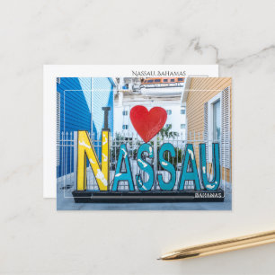 Eu amo cartão postal Nassau Bahamas