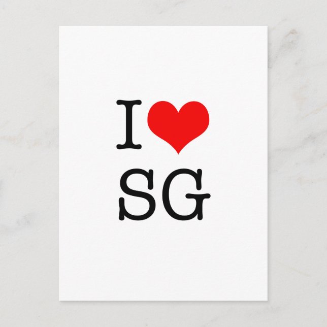 EU AMO cartão postal SG (retrato) (Frente)