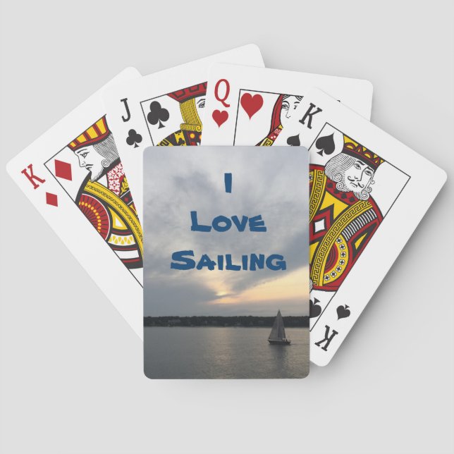 Eu Amo Cartas de Baralho de Navegação (Verso)
