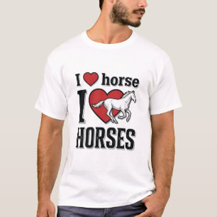 Eu Amo Cavalos Camisa de Desenho de Gravura Vintag