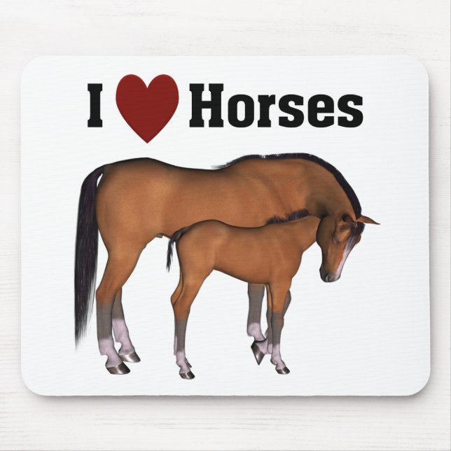 Eu Amo Cavalos Mousepad (Frente)