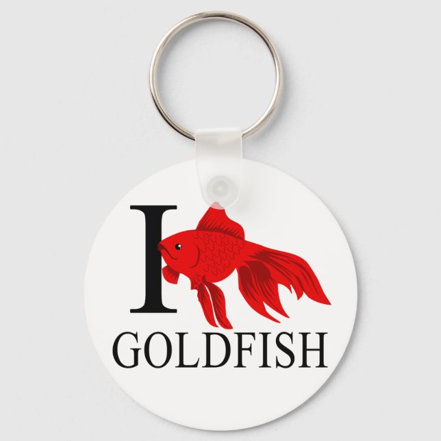 Eu amo Chaveiros de peixe Goldfish (Frente)