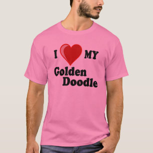 Eu amo (coração) minha camiseta de cão dourada 