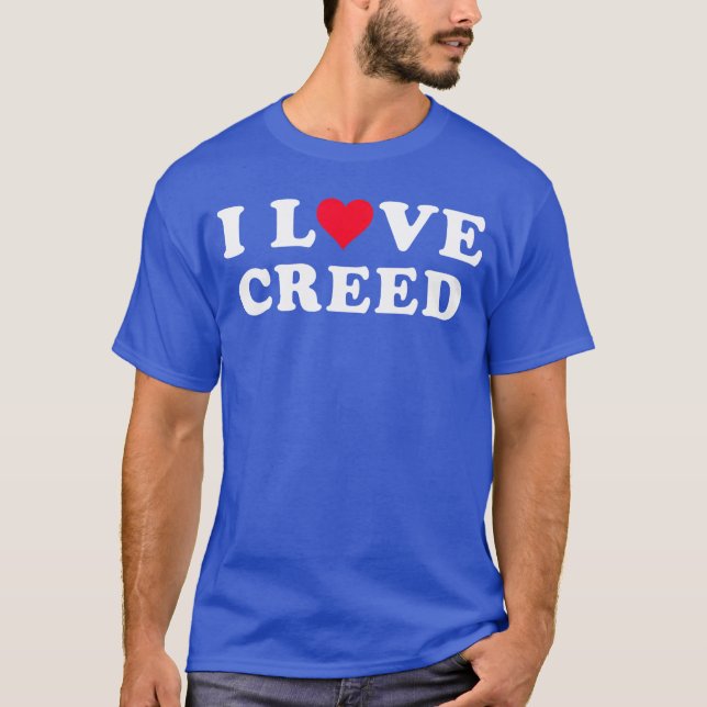 Eu Amo Creed Camiseta Combinando Namorada Namorado (Frente)