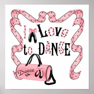 Eu amo dançar o impressão