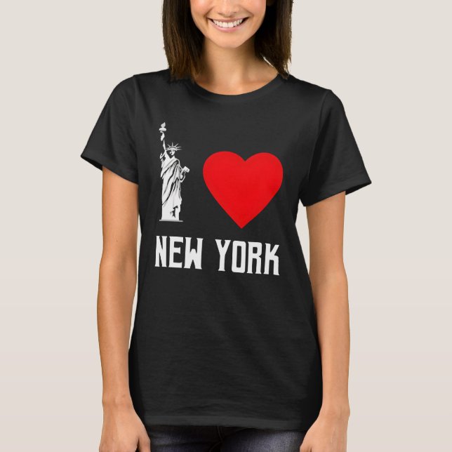 Eu Amo Design de Camiseta com Coração de Nova York (Frente)
