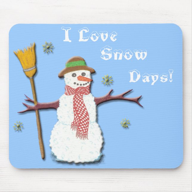 Eu amo dias da neve! Mousepad (Frente)