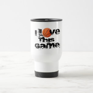 Eu amo esta caneca de viagem do basquetebol do