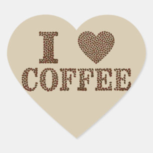 Eu amo etiquetas do café