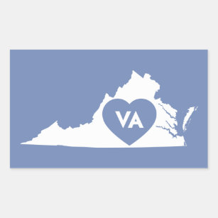 Eu amo etiquetas do estado de Virgínia
