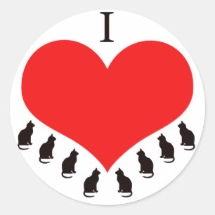 Eu amo etiquetas dos gatos