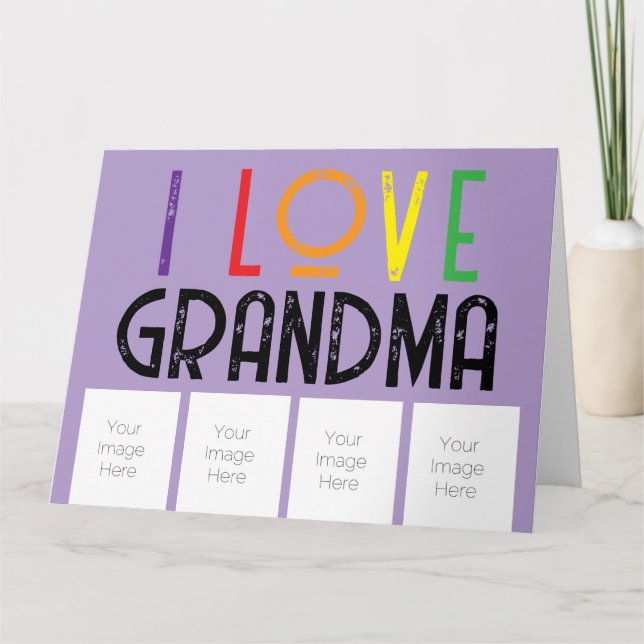 eu amo fotos da vovó Cartão de Saudação Dobrado (Frente)