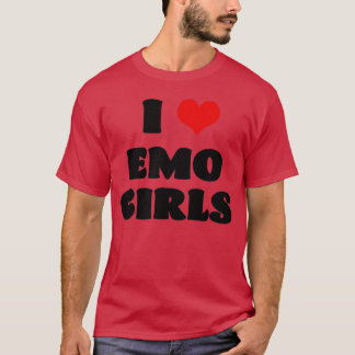 Eu Amo Garotas Emo Eu Adoro Camiseta de Garotas Em